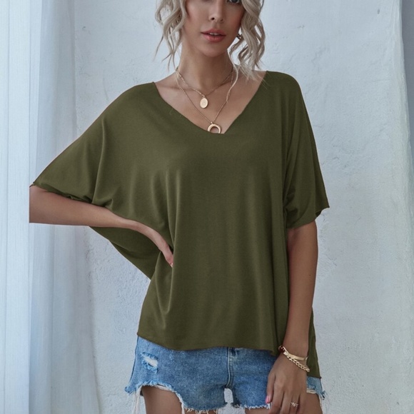 022 Cozy Black Batwing Sleeve Oversized Casual Top - Picture 9 of 12